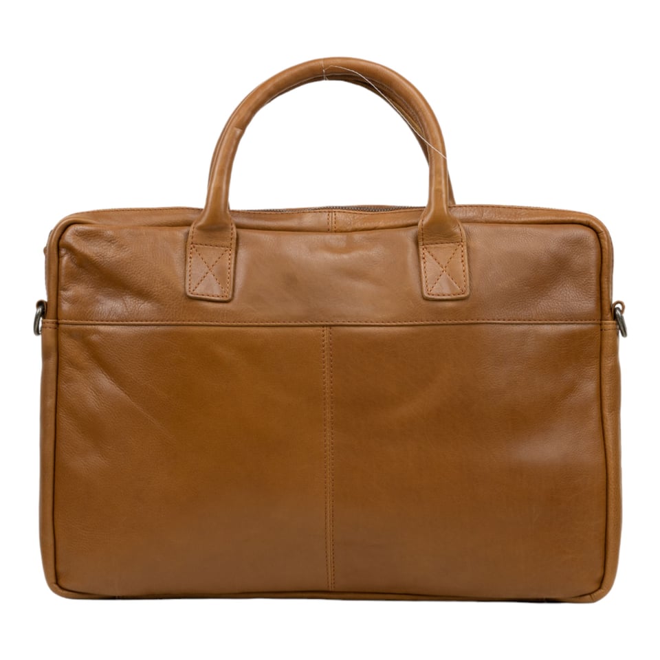 DSTRCT Business Leather Bag State Street single zipper - Cognac