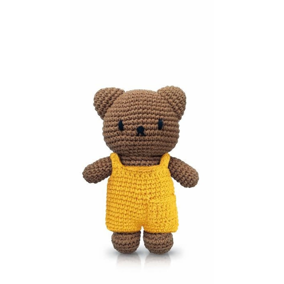 Gehaakte Knuffel Boris Yellow Overall 25 Cm 100 % Cotton 0+