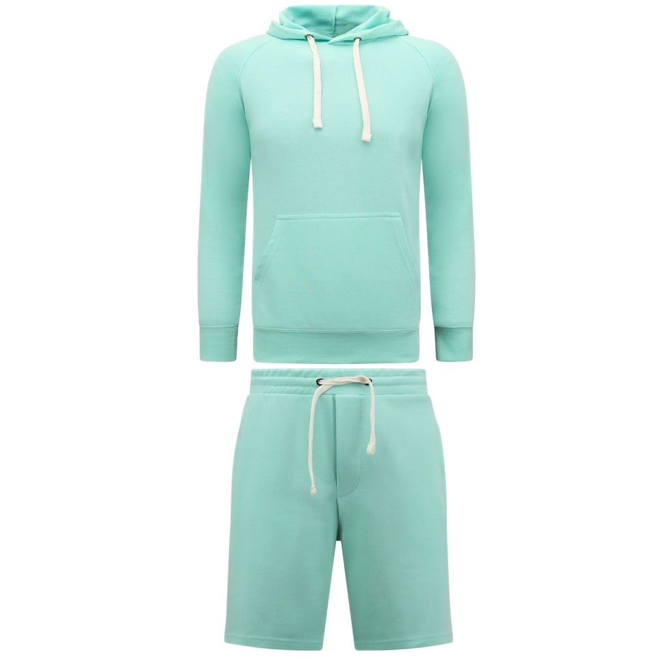 Hoodie Heren - Joggingshort Heren - SET - Mint Groen