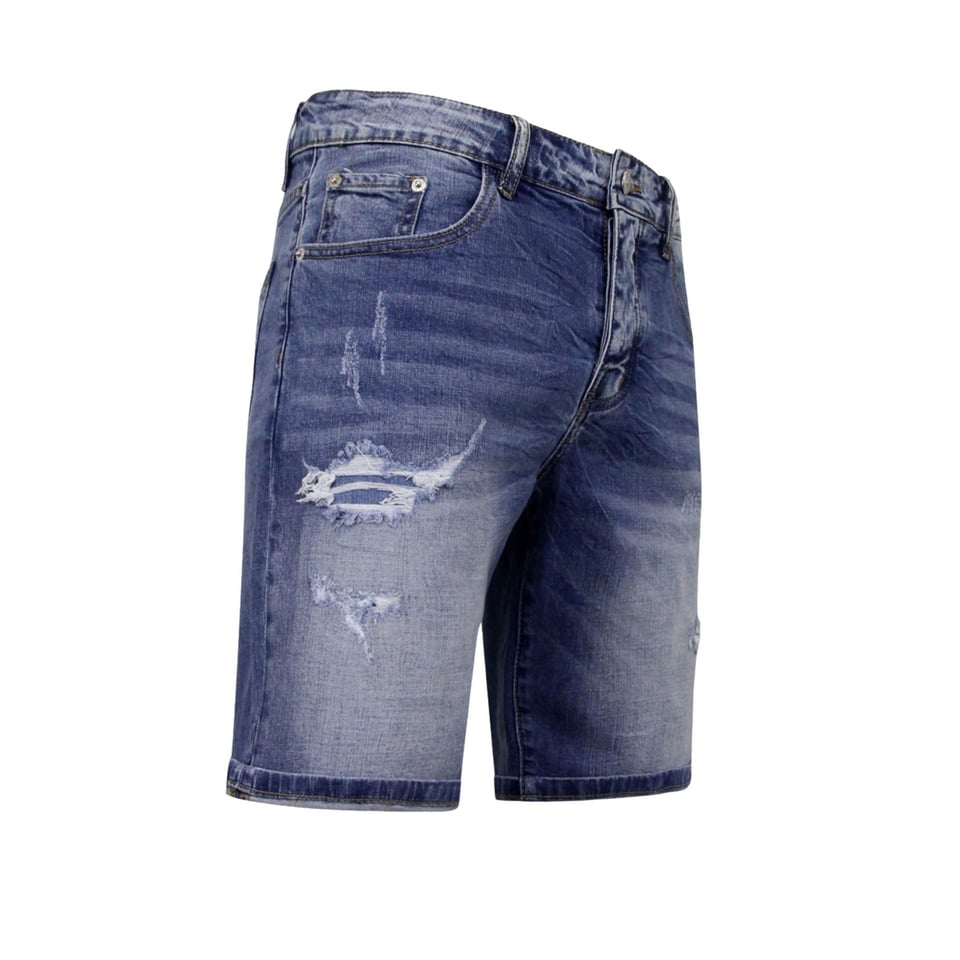 Stretch Korte Broek Heren - Denim Short - Blauw