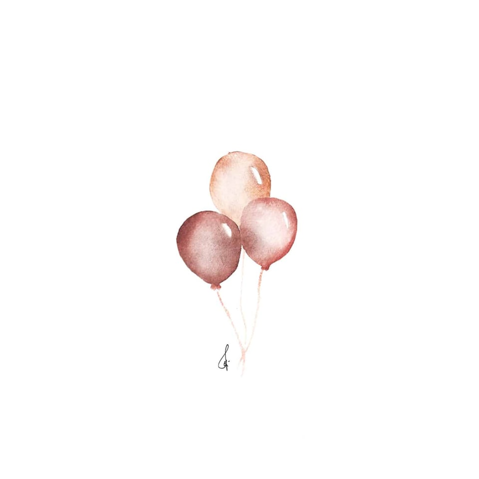 Postkaart Postkaart Balloons Pink