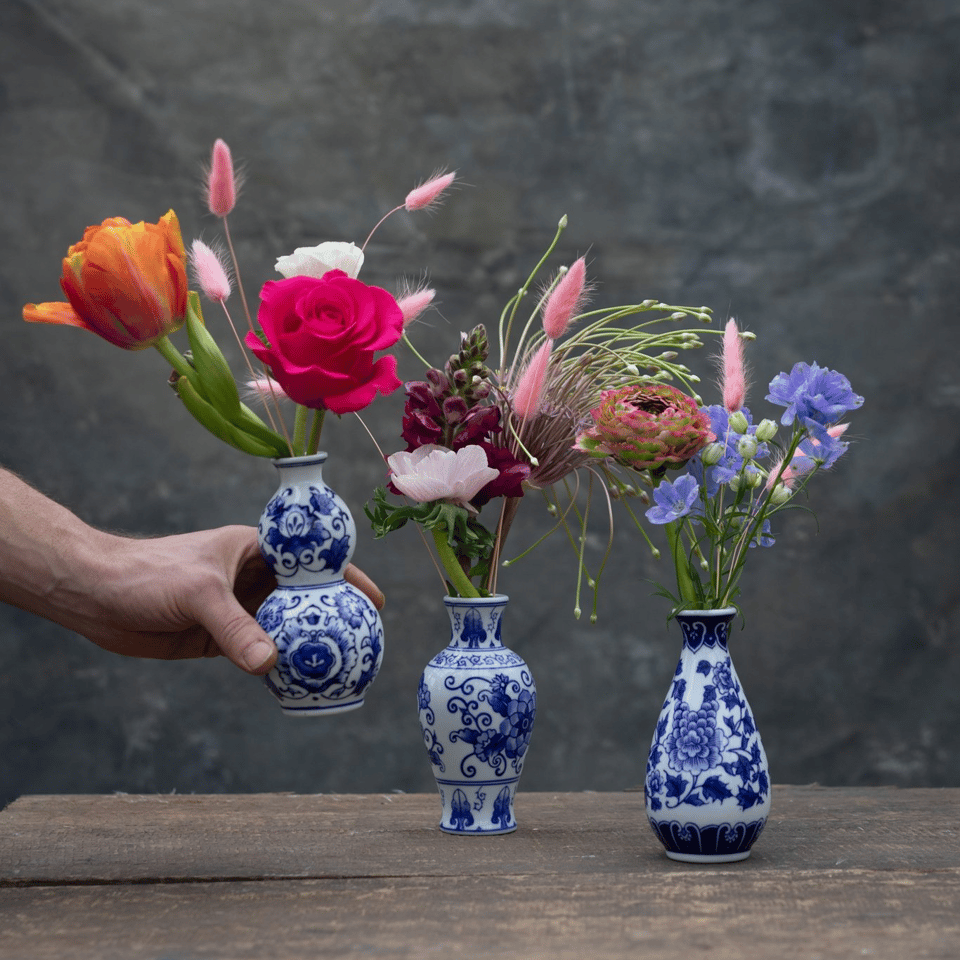 Delft Trio vase set