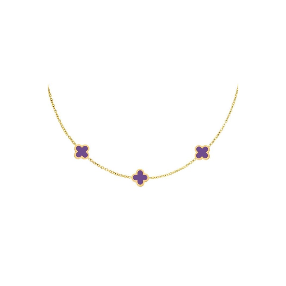 Multicolor Necklace Purple - clover - Onesize