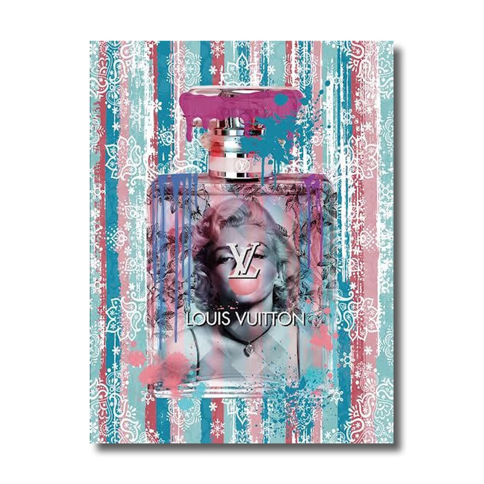 Glasschilderij Louis Vuitton Marylin Multicolor 60x80cm
