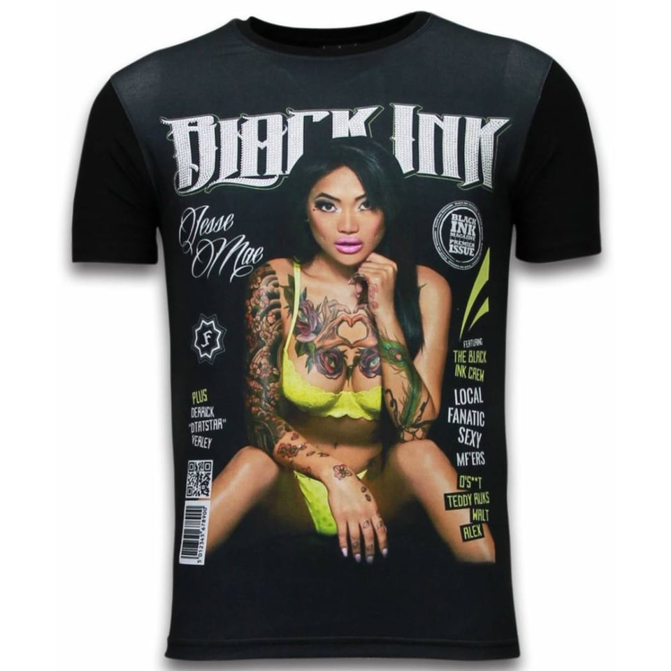 Black Ink Crew - Digital Rhinestone T-Shirt - Zwart