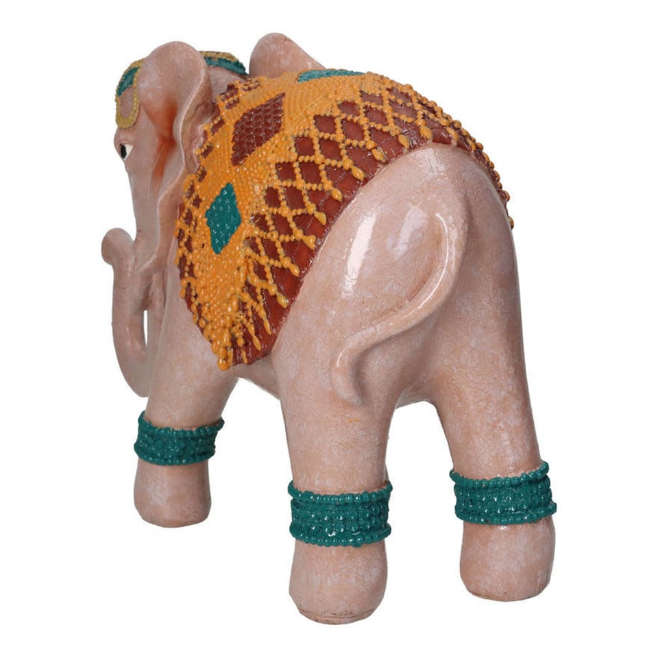 Beeld Indische Olifant Roze 35x23cm