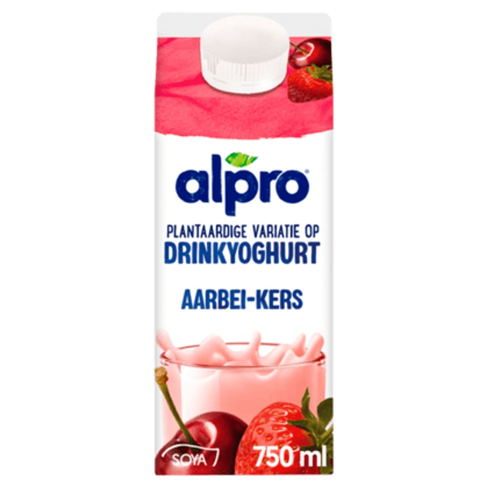 Alpro Variatie Drinkyoghurt Aardbei-Kers