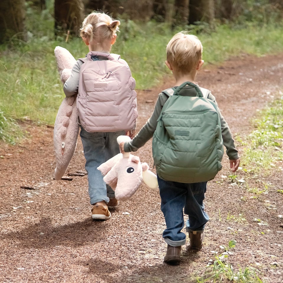 Quilted Kids Backpack Croco Green