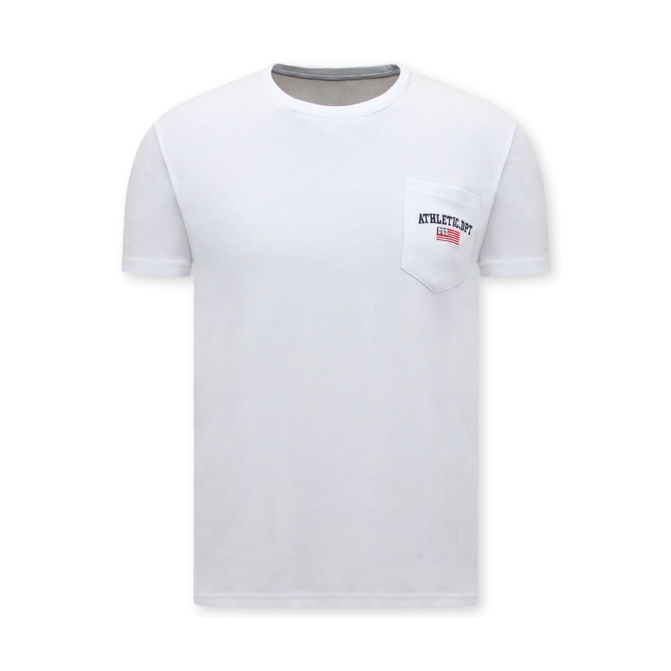 Heren T-Shirt Wit Ronde Hals