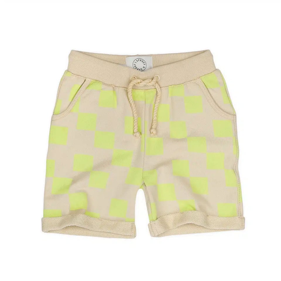 Sproet & Sprout Shorts Block Print Sesame