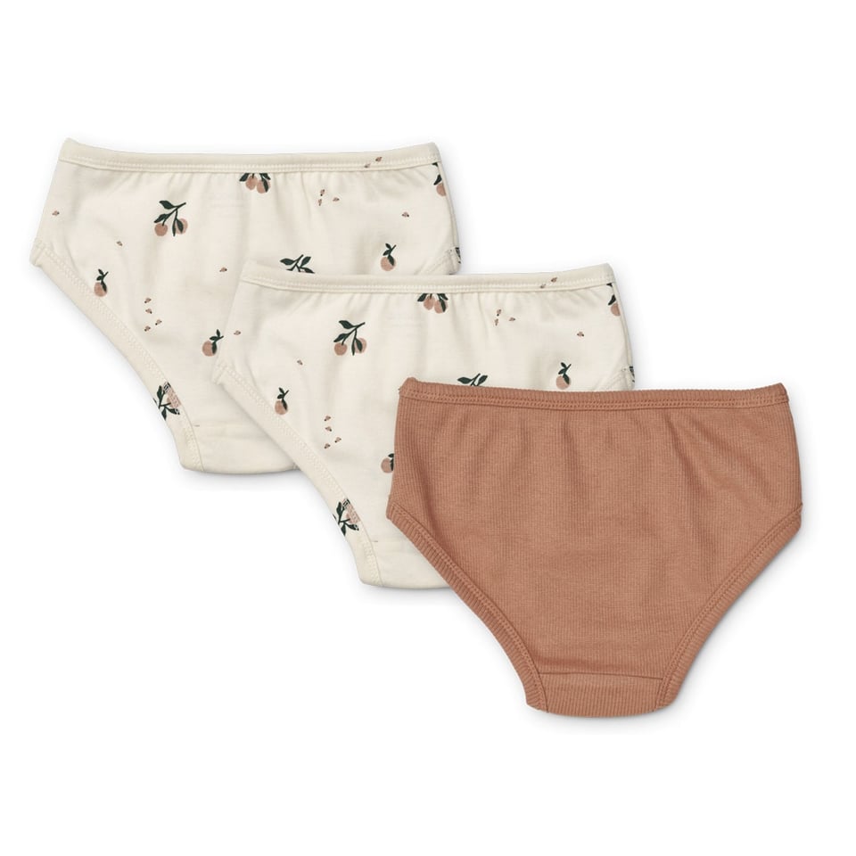 Liewood Nanette Printed Briefs 3-Pack Mix Peach/Sea Shell Mix