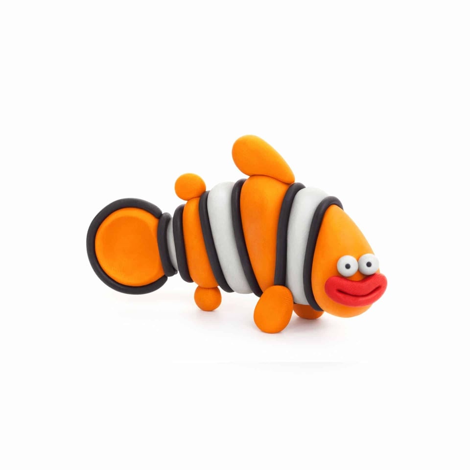 Hey Clay Boetseerklei Clown Fish- 3 Kleuren