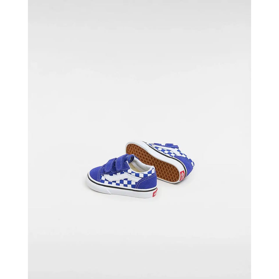 Vans Old Skool Checkerboard Peuterschoenen Blauw