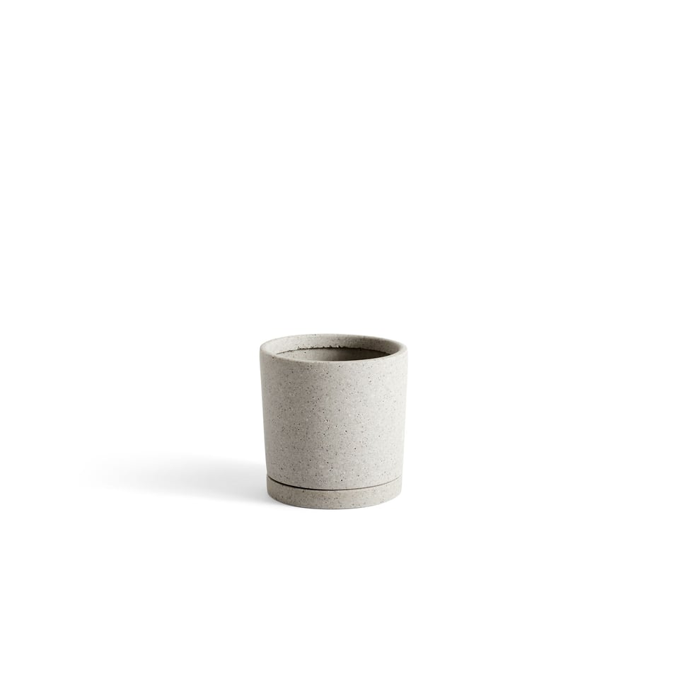 HAY Plant Pot with Saucer M Grey