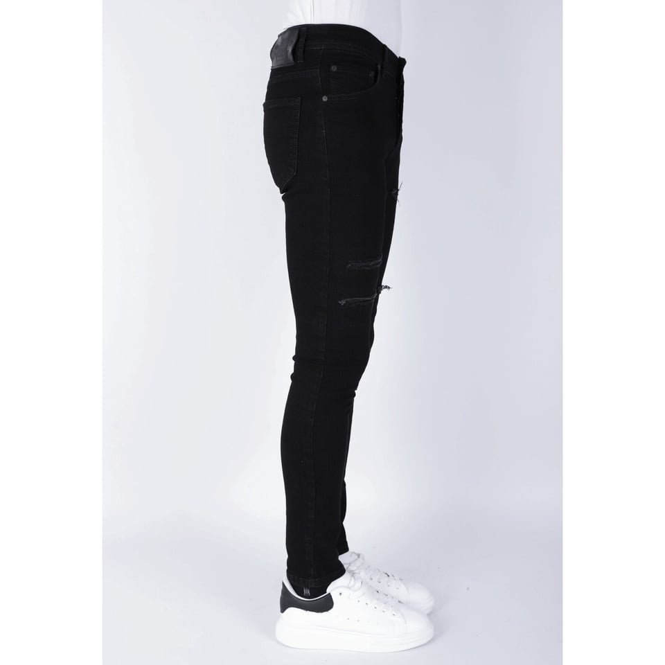 Zwarte Gescheurde Jeans Heren - Slim Fit -DP103