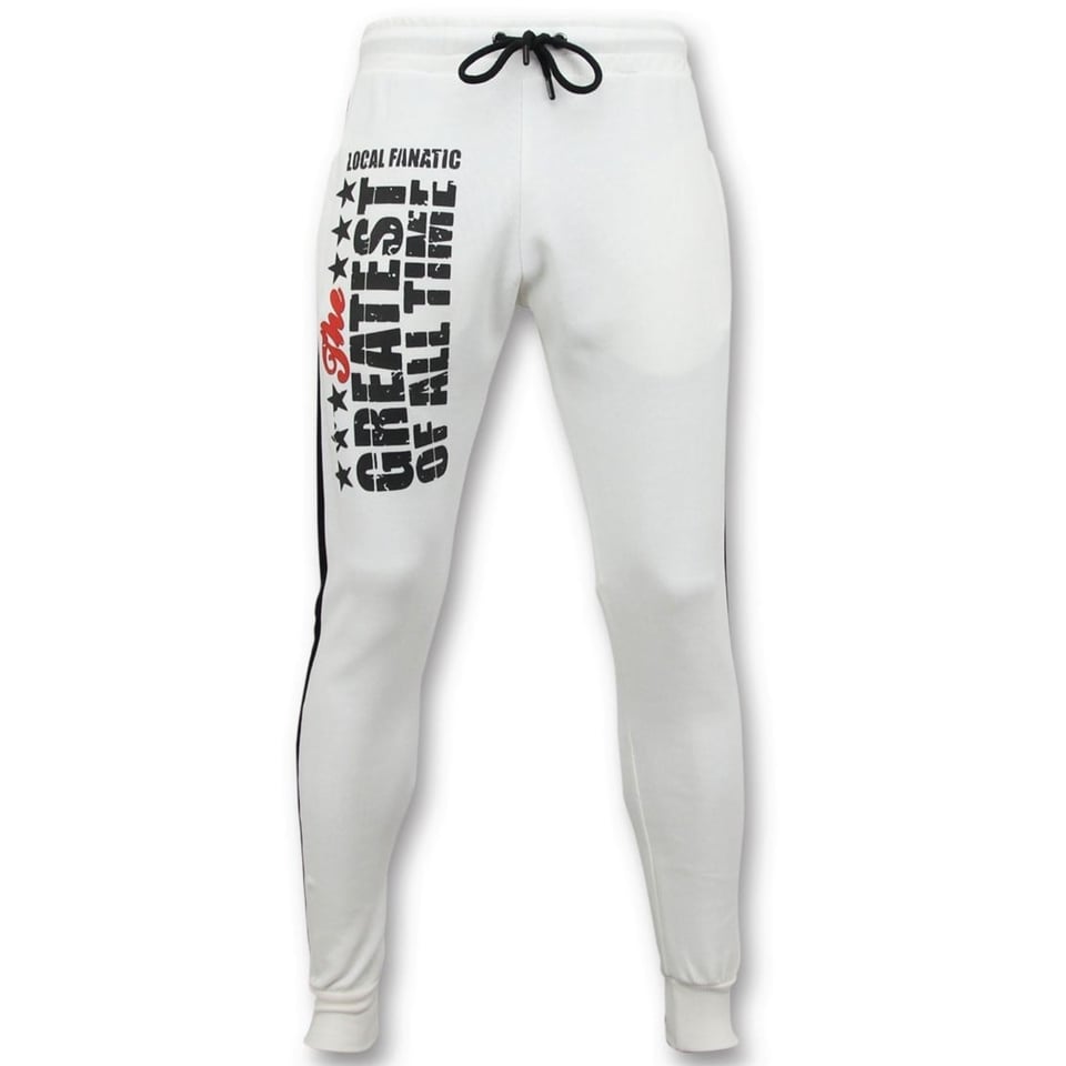 Exclusieve Sweatpants Heren - Muhammad Ali Trainingsbroek - Wit