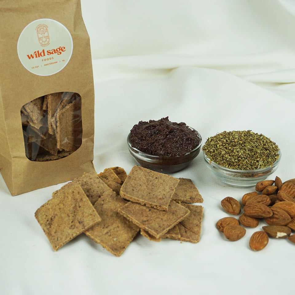 Almond Crackers Olives & Oregano Wild Sage Foods