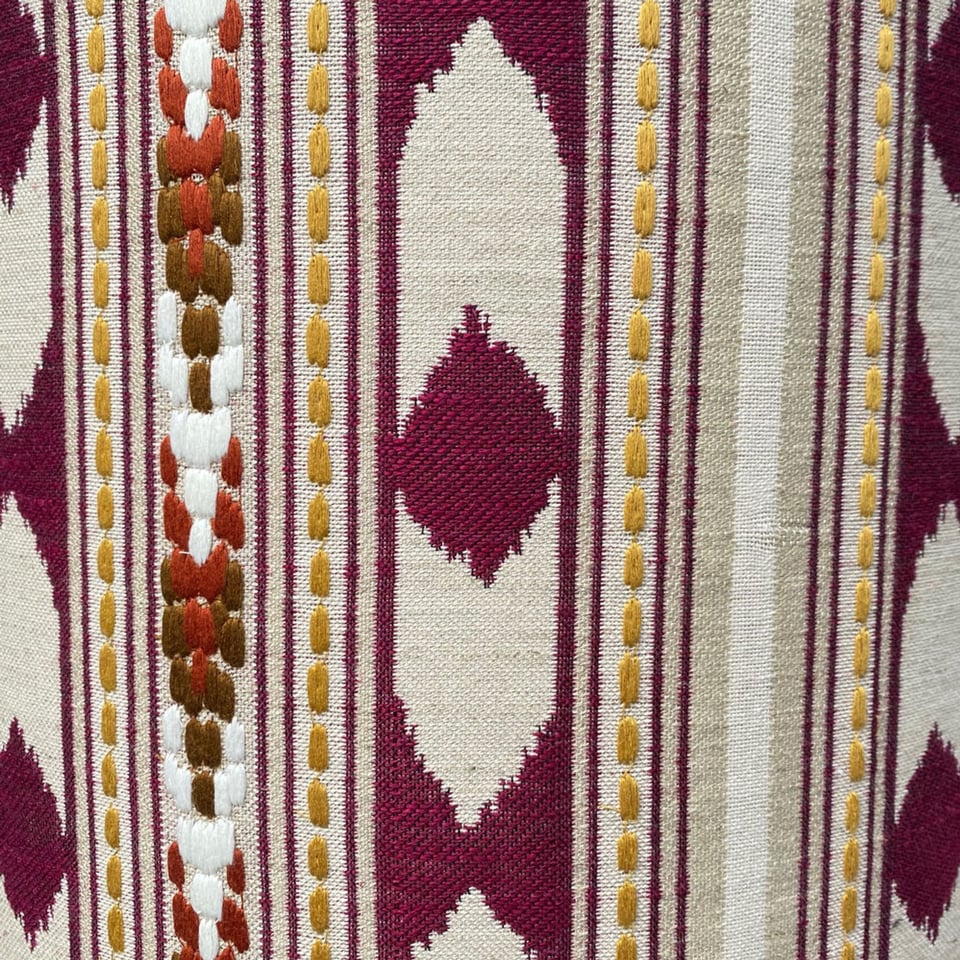 Lampenkap Cochin Aubergine Beige 40x30cm Geborduurd