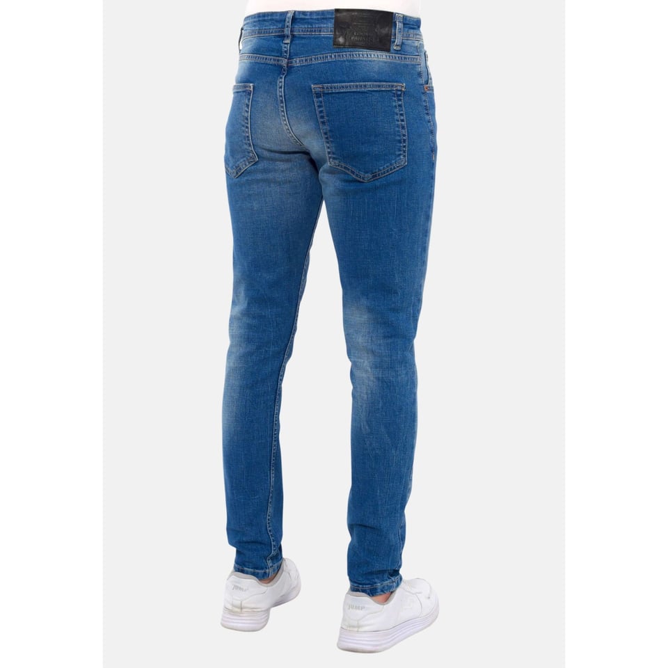 Jeans Heren Slim Fit Met Gaten -DC-036- Blauw