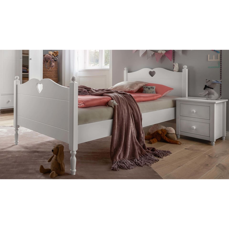 Ledikant Emma Met Hartje 90x200 Wit WINKELMODEL