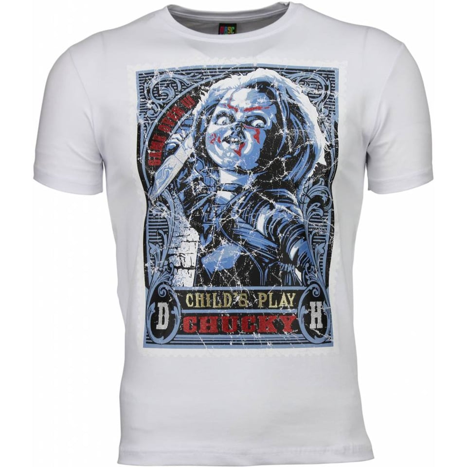 T-Shirt - Chucky Poster Print - Wit