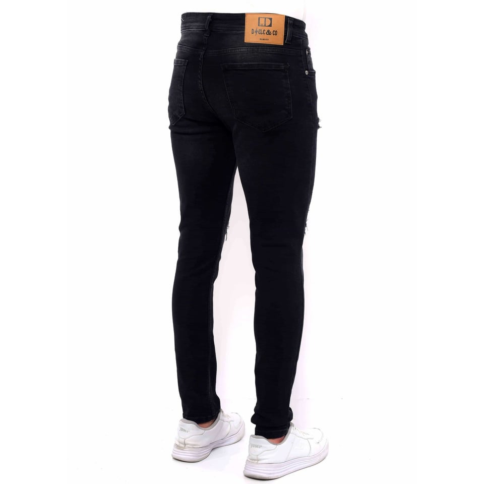 Gescheurde Jeans Heren Slim Fit -DC-049- Zwart