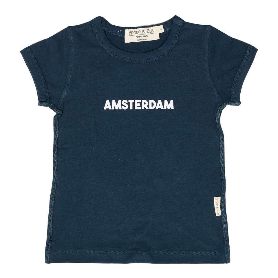 Broer & Zus Jongens T-Shirt Navy Amsterdam