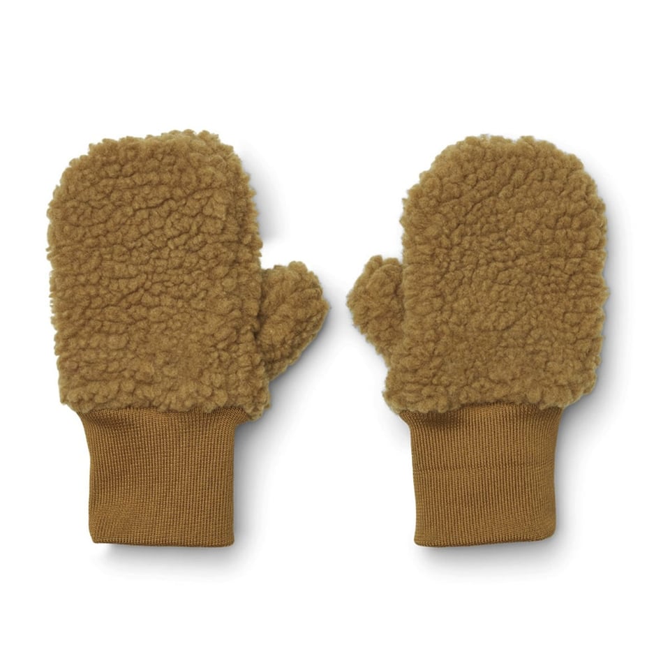 Liewood Coy Pile Mittens Golden Caramel