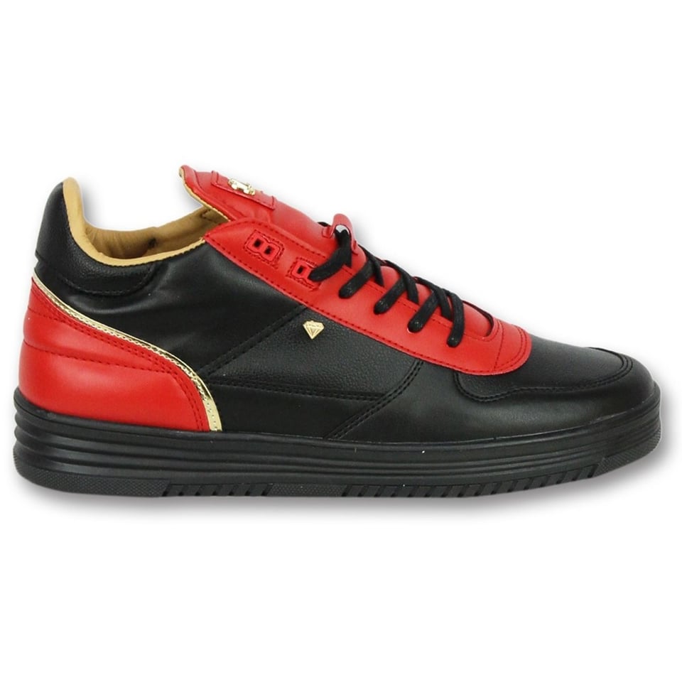 Mannen Schoenen Sneakers - Luxury Black Red- CMS72 - Rood