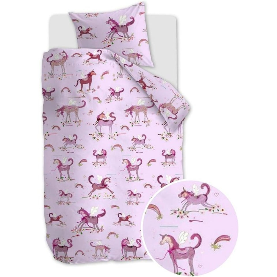 Dekbedovertrek Beddinghouse KIDS Unicorn Paradise Pink 140x200