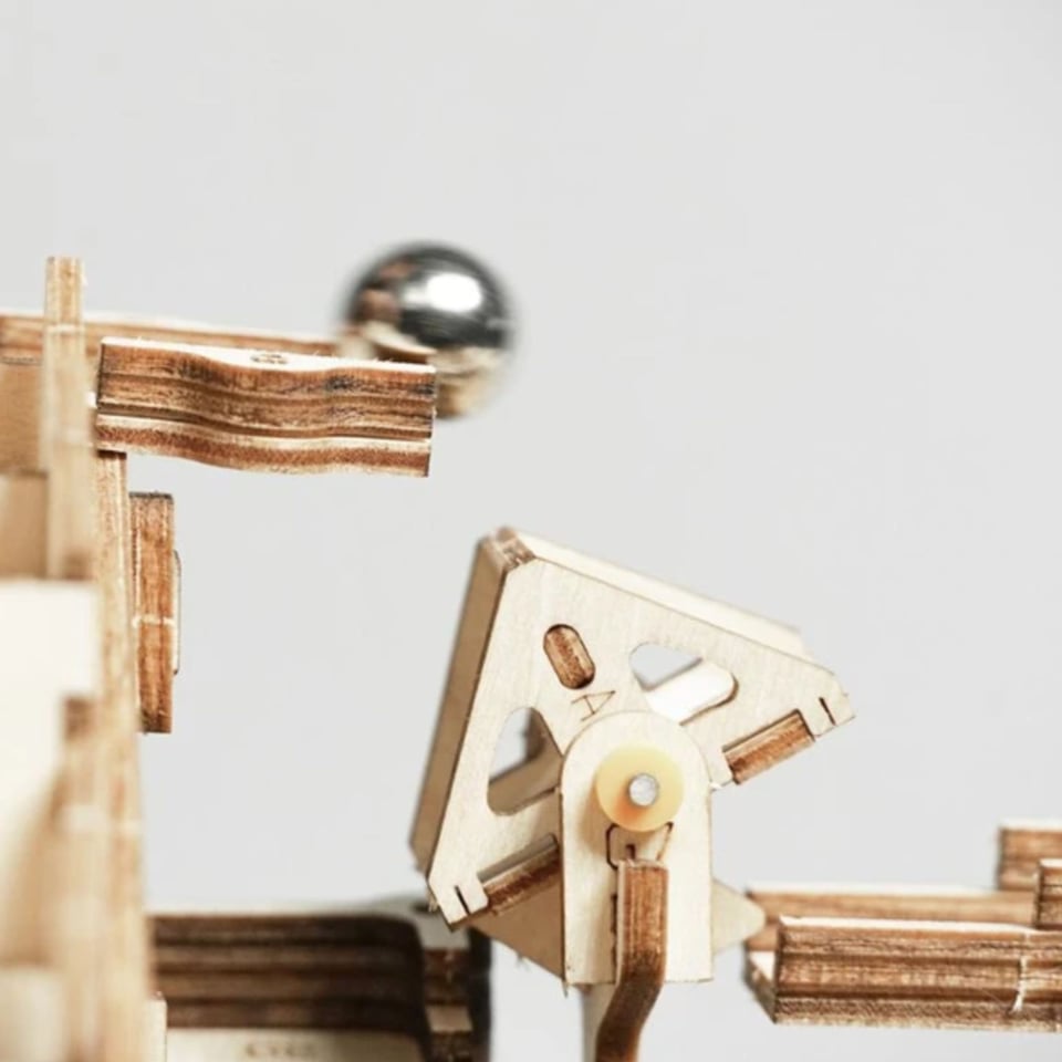 Marble Run waterwheel coaster Set Wooden 3D puzzle