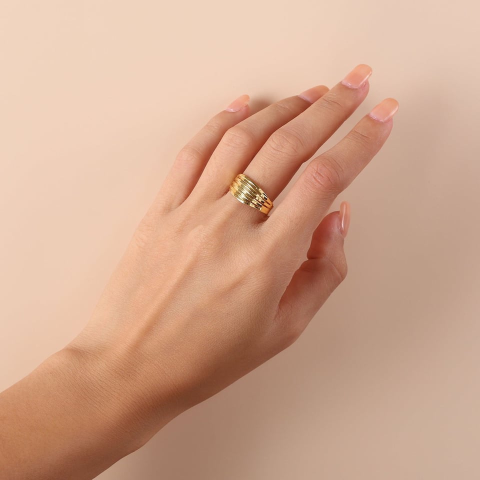 Gold Plated Twisted Ring