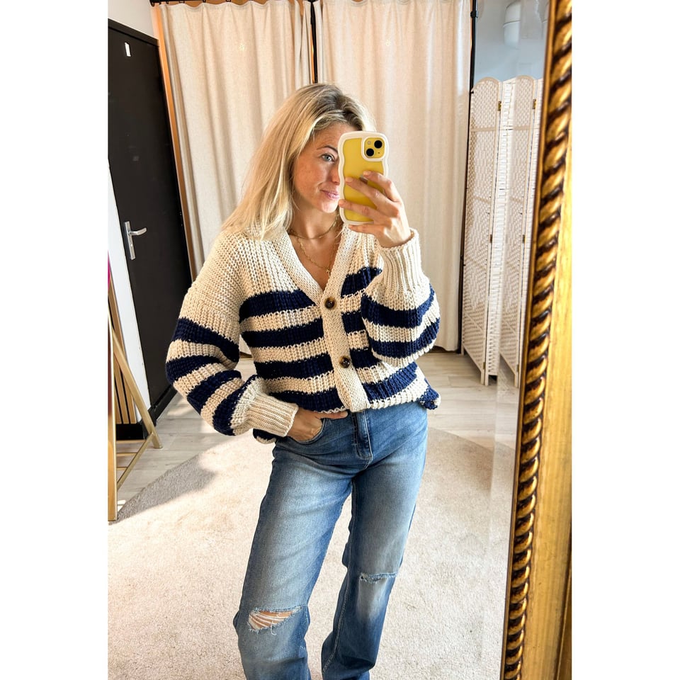 Casual striped knitting Cardigan - Onesize