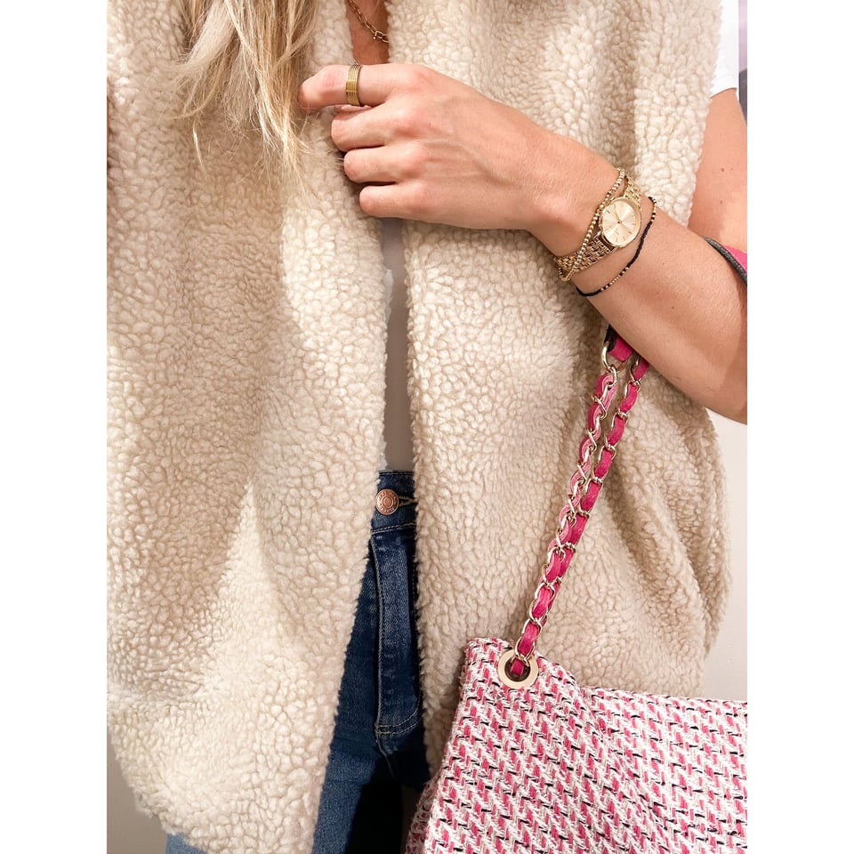 Modern Teddy Gilet Off White - Onesize