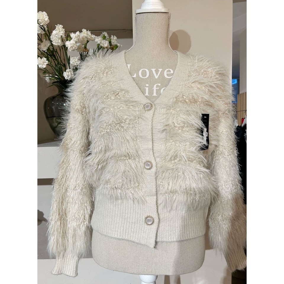 Beige Fluffy Jolie vest - Sparkle - OneSize