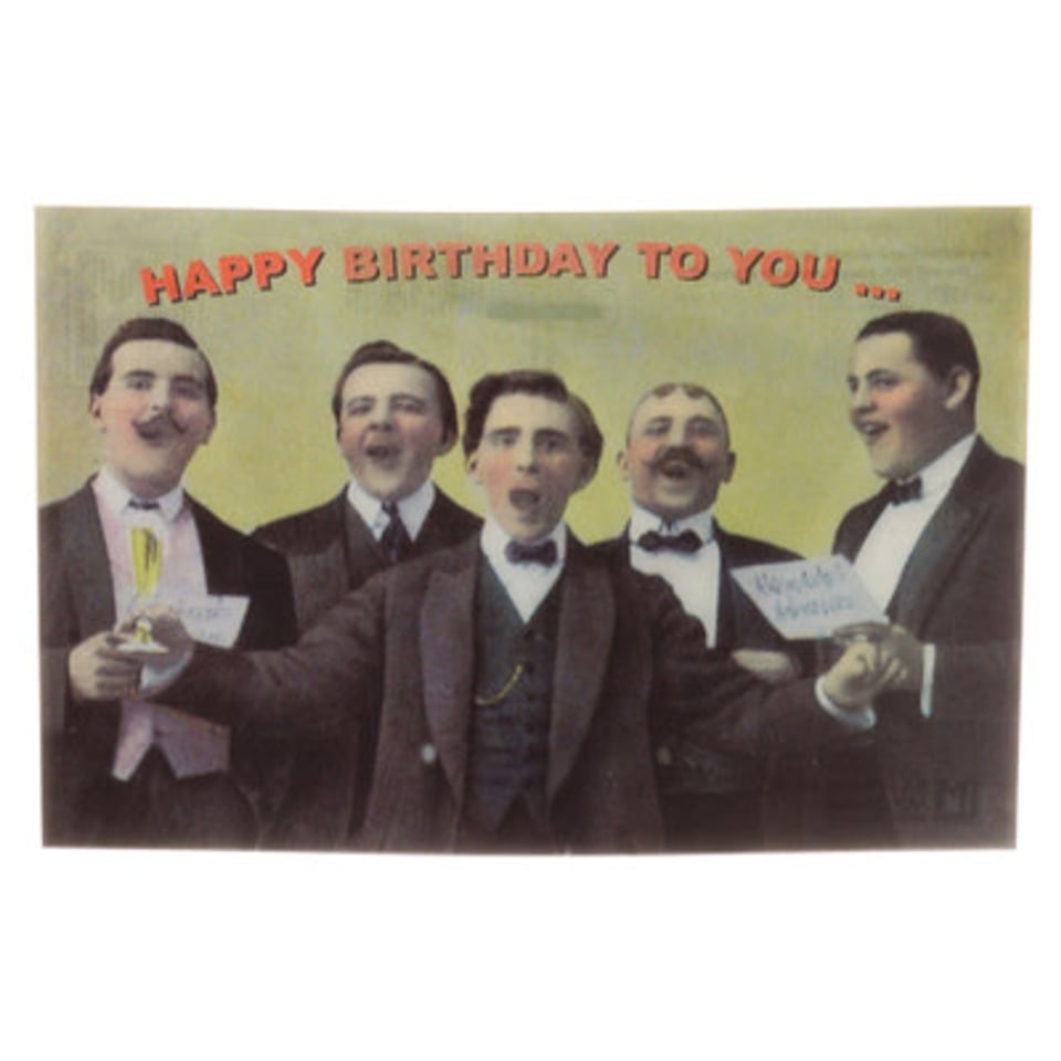 Lenticulaire Kaart Bewegend Happy Birthday Mannenkoor