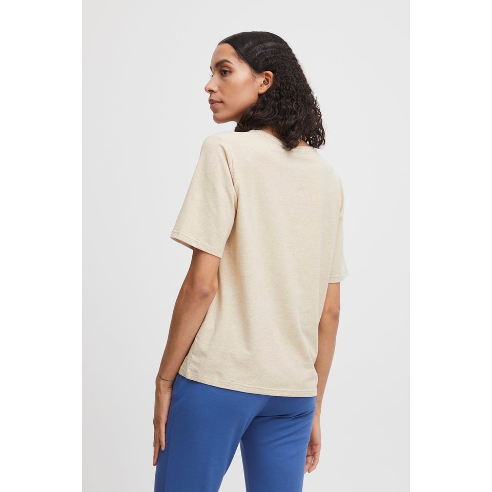 Modal Cotton Tee - Straight fit - Sand Melange