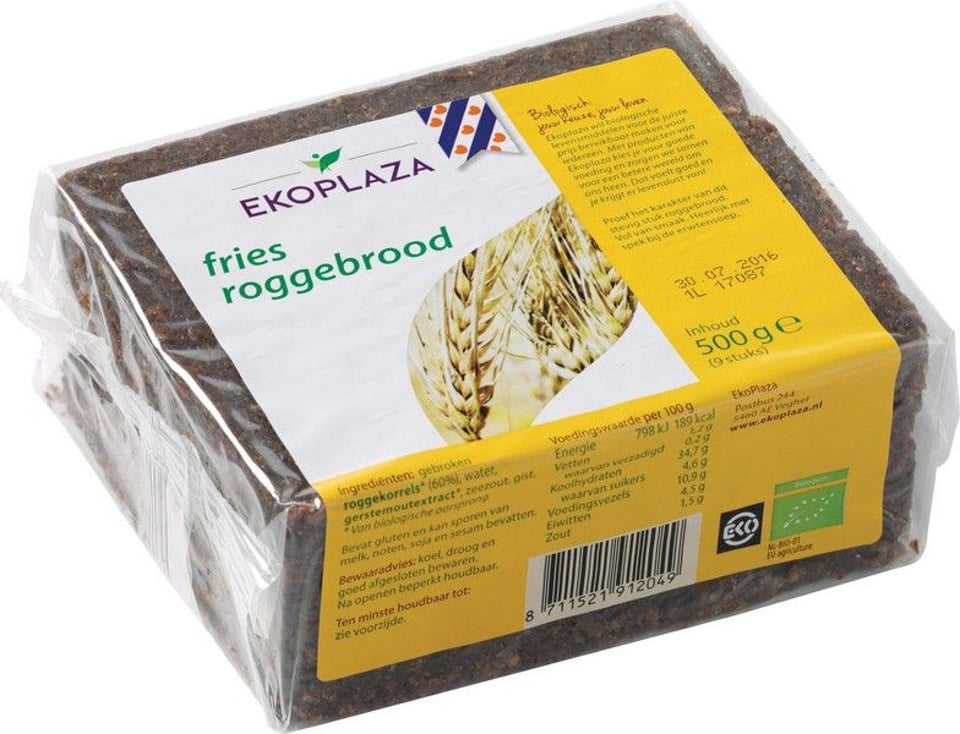 Ekoplaza Fries Roggebrood 500 Gram