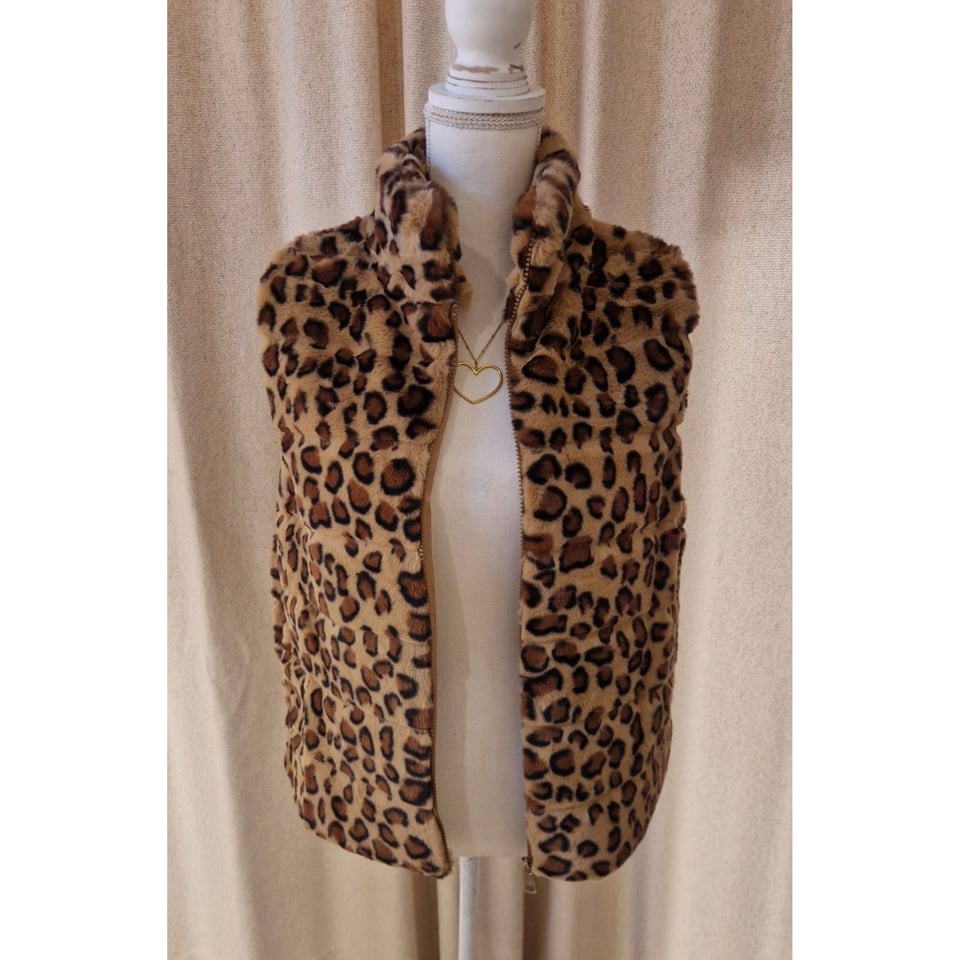 Furry Gilet - Regular fit - Leopard