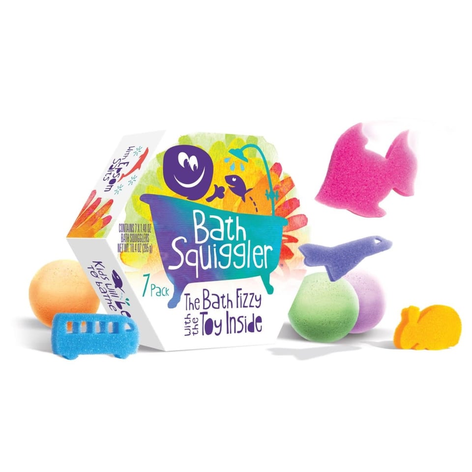 Loottoys Bad Squiggler Cadeaupakket 7 Bruisballen Met Geur en Kleur Inclusief Schattige Sponsjes