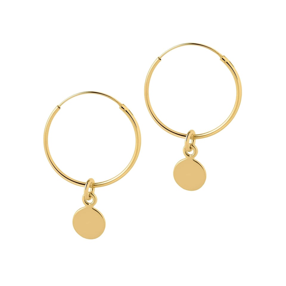 Silver Hoop Earrings with Round 12 MM
