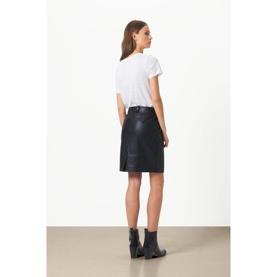 Second Female Francie Mini Leather Skirt - Black