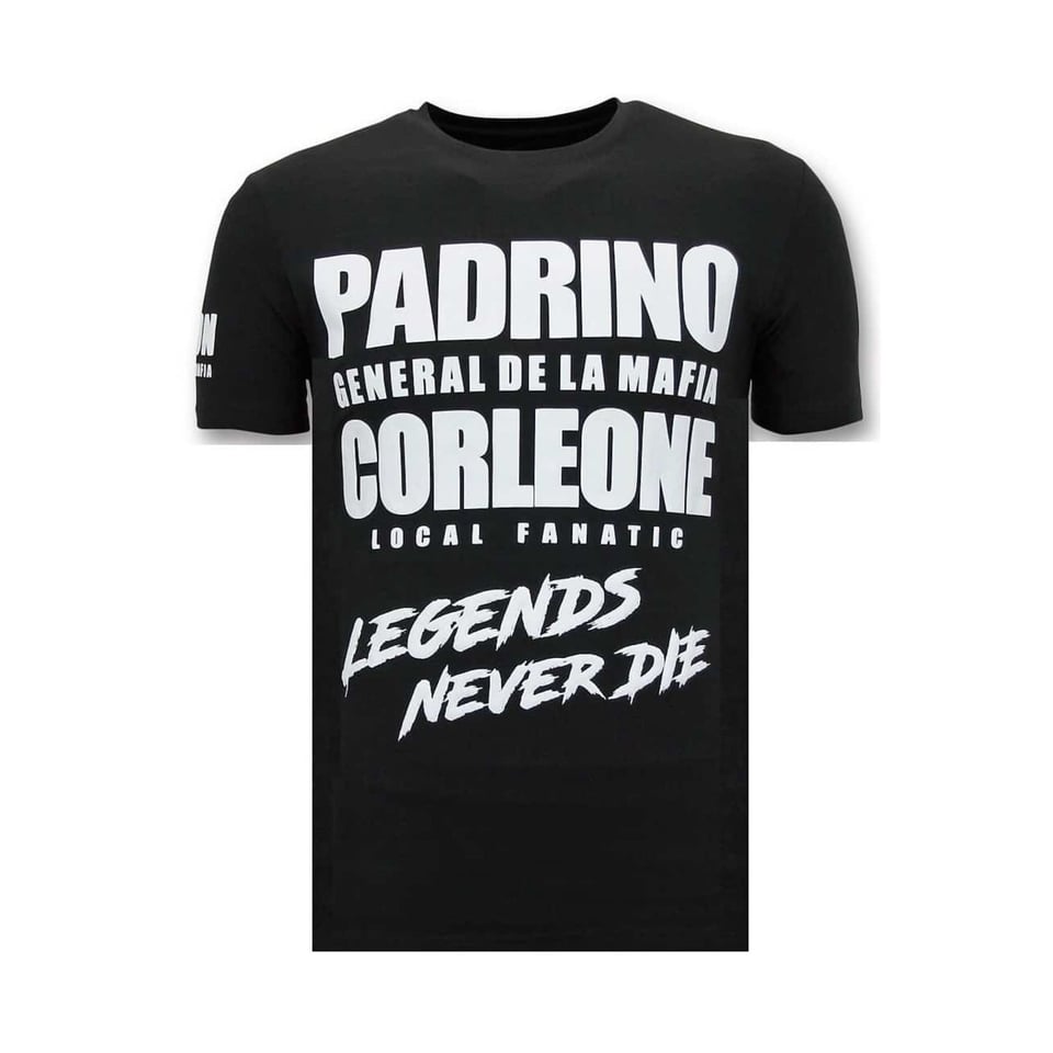 Coole T-Shirt Mannen - Padrino Corleone - Zwart