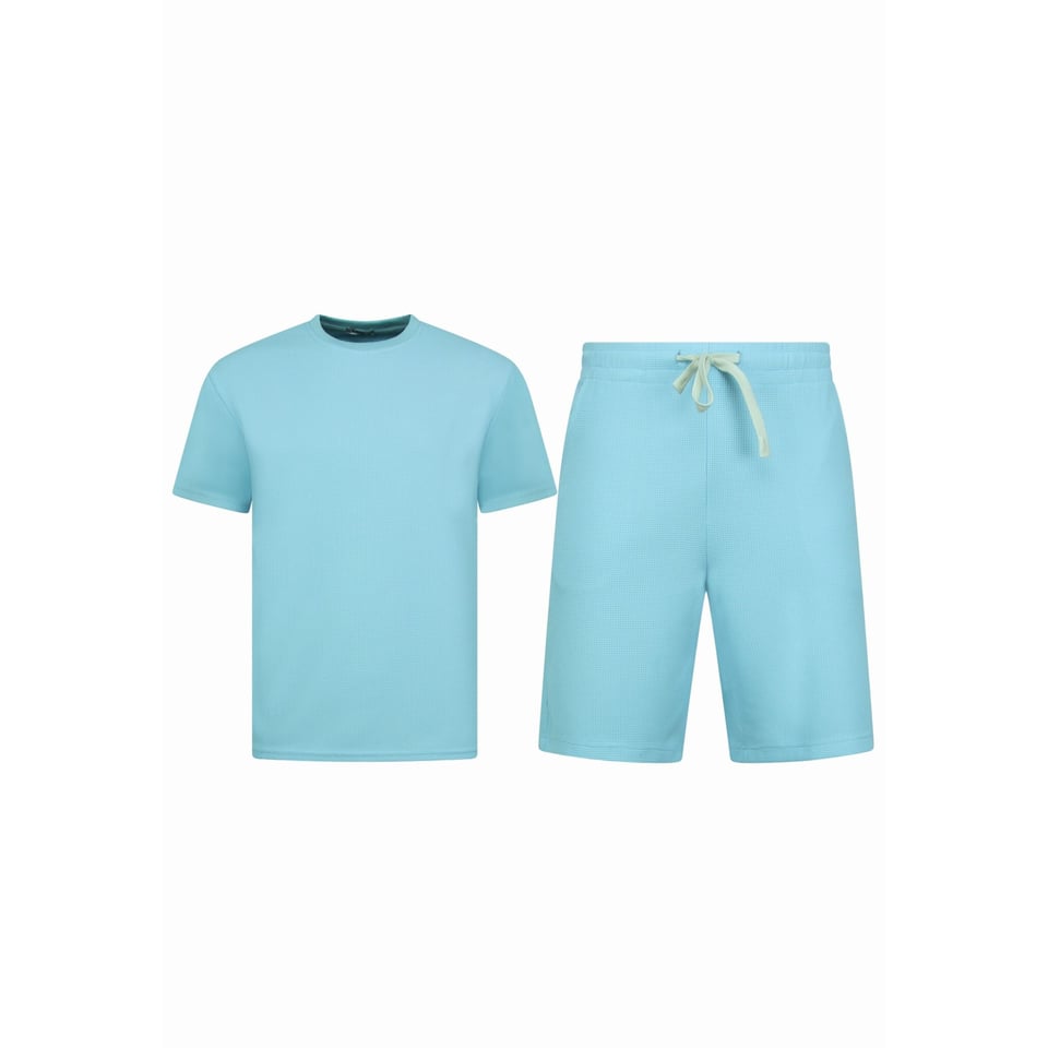 Zomerset Heren - Ribbed Oversized - Two Piece Setje - Twinset - Co Ord Set - 918 - Turquoise
