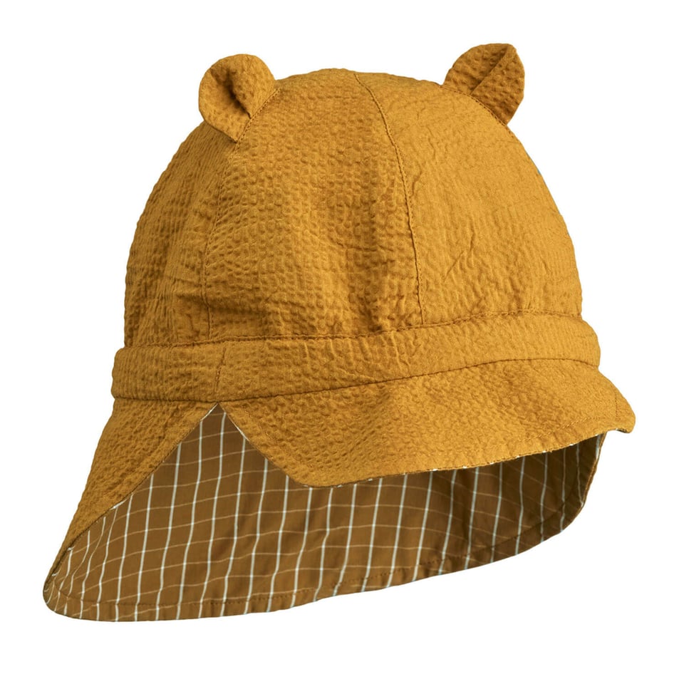 LIEWOOD Grom Reversible Seersucker Baby Sunhat 