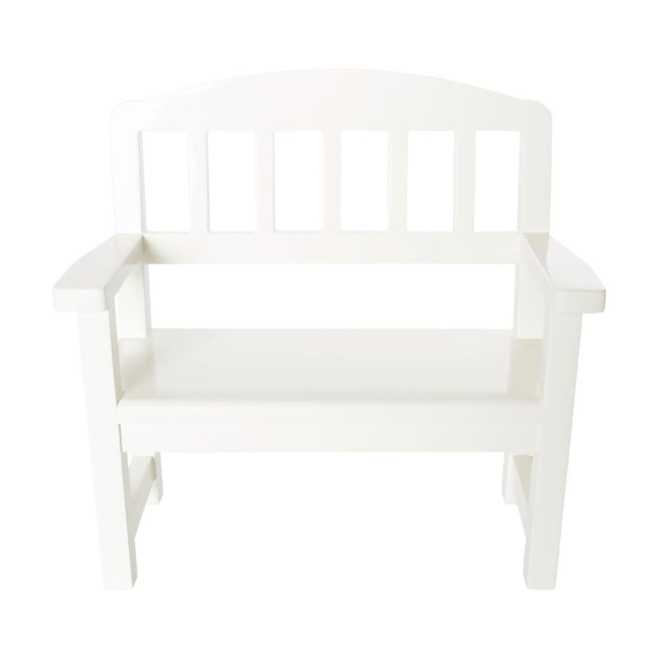 maileg poppenbankje wooden bench off white