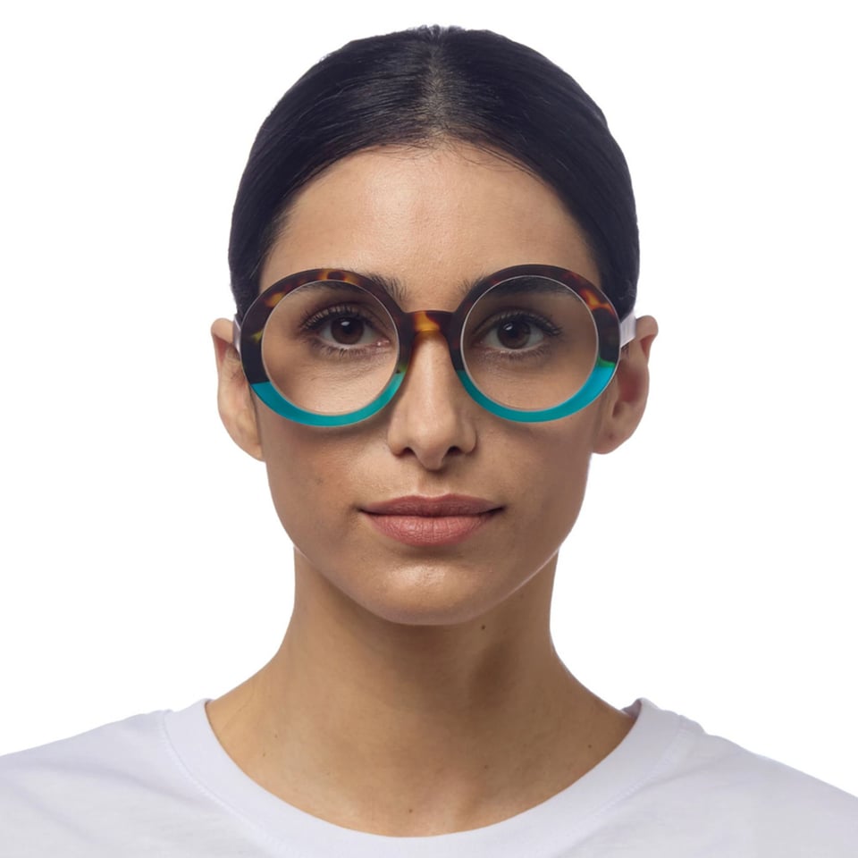 Leesbril LAURA Round Havana Blue OK024HB
