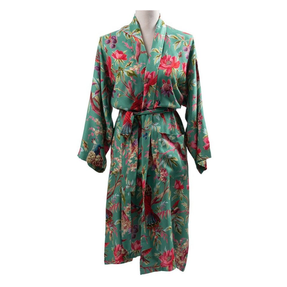Kimono Royal Paradise Green Viscose One-Size