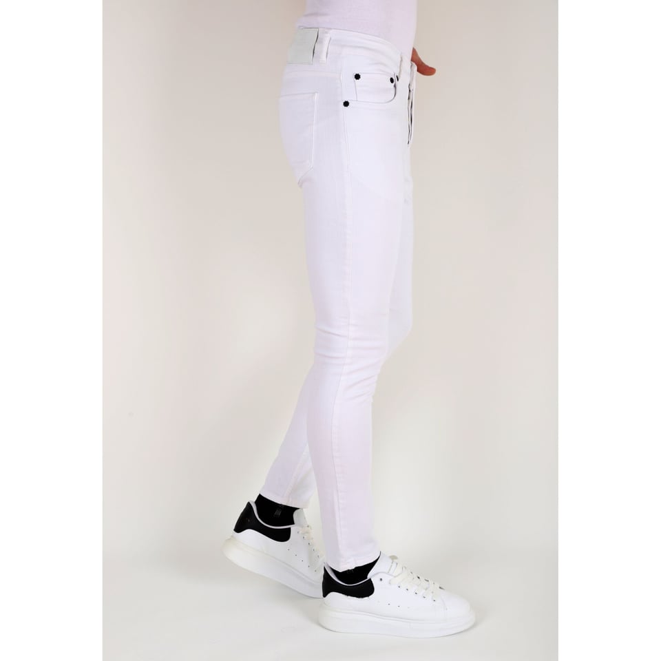 Nette Witte Heren Slim Fit Spijkerbroek Met Stretch -DP106