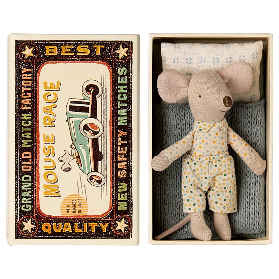 Maileg Little Brother Mouse in Matchbox